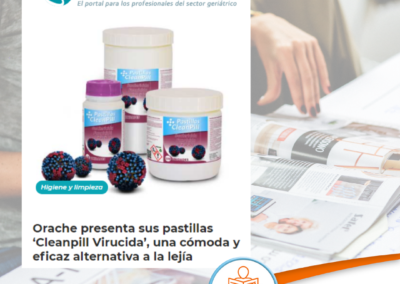 La revista profesional Geriatricarea.com destaca las Pastillas Virucidas Cleanpill en su portada - 0.-2021-400x284-1.png