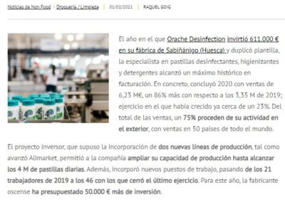 Orache Desinfection confirma su crecimiento y desarrolla nuevos productos - Noticia-400x284-1.jpeg